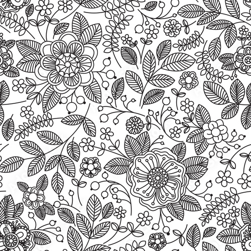 Vector seamless vintage pattern with flower. Can be used for desktop wallpaper or frame for a wall hanging or poster,for pattern fills, surface textures, web page backgrounds, textile and more.