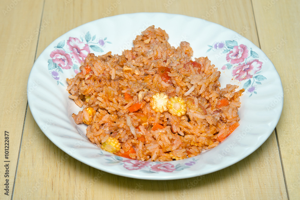 Fried rice with tomato sauce Fried rice with tomato sauce