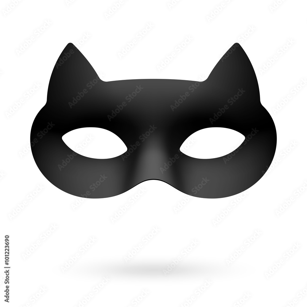 Black cat masquerade eye mask Stock Vector | Adobe Stock
