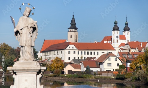 Telc or Teltsch town with statue of st. John of Nepomuk © Daniel Prudek