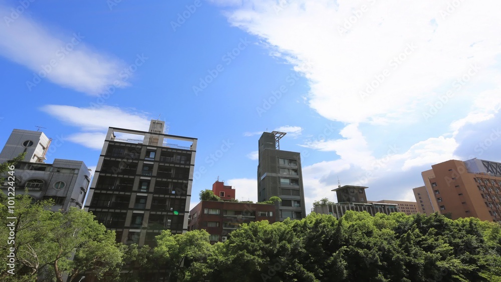 4K timelapse of office building and cloudscape at Taipei City, Taiwan 4K timelapse of office building and cloudscape at Taipei City, Taiwan