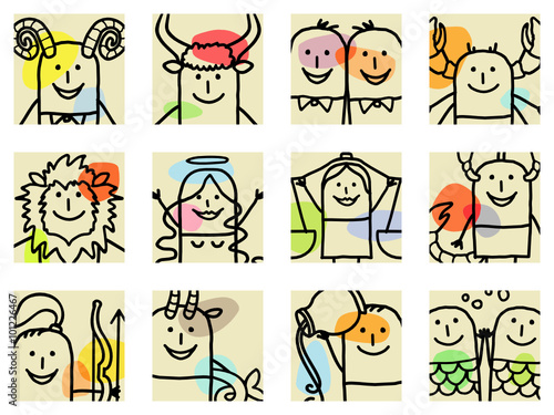 12 cartoon characters zodiac signs