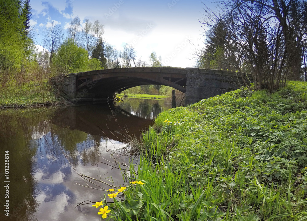 The old bridge in park The old bridge in park