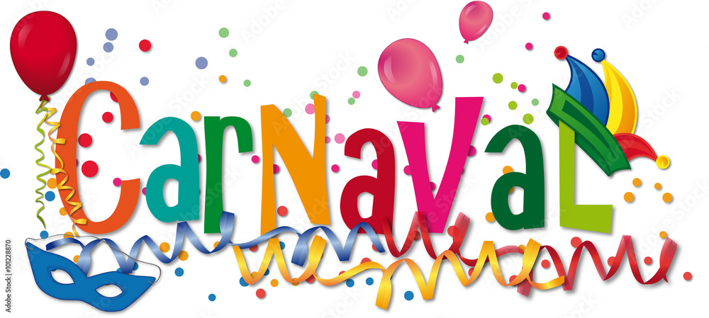 Carnaval - Luftballons, Konfetti und Narrenkappe Carnaval - Luftballons, Konfetti und Narrenkappe