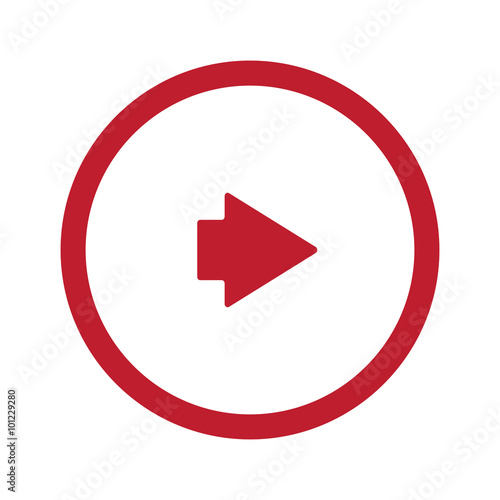 Flat red Arrow Right icon in circle on white
