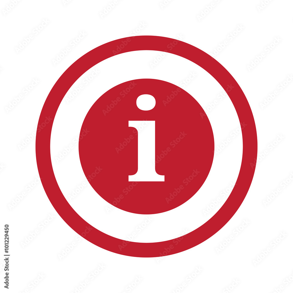 Flat red Information icon in circle on white Flat red Information icon in circle on white