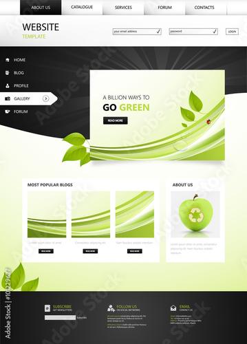 Eco Website Template, Vector Illustration
 photo