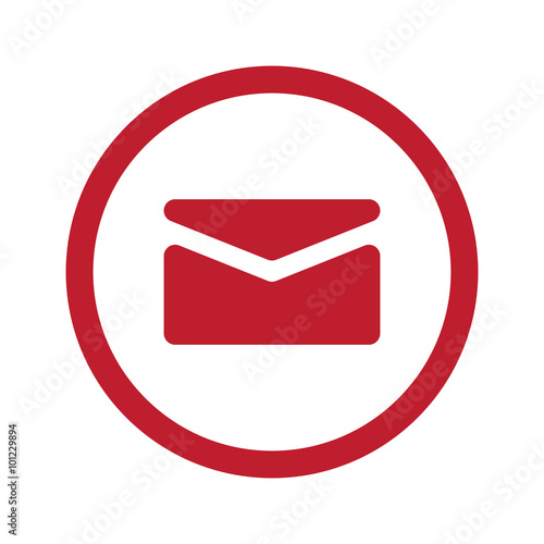 Flat red Mail icon in circle on white Free Download Flat red Mail icon in circle on white - GFXLoad