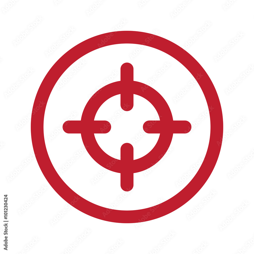 Flat red Scope icon in circle on white Flat red Scope icon in circle on white