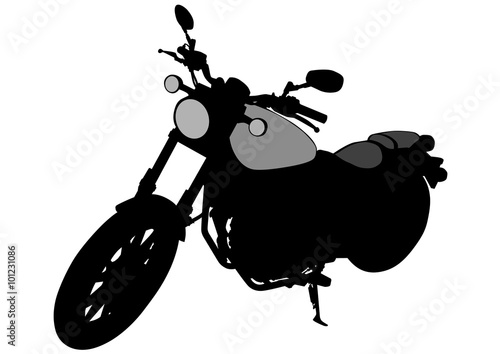 Old big bike on white background