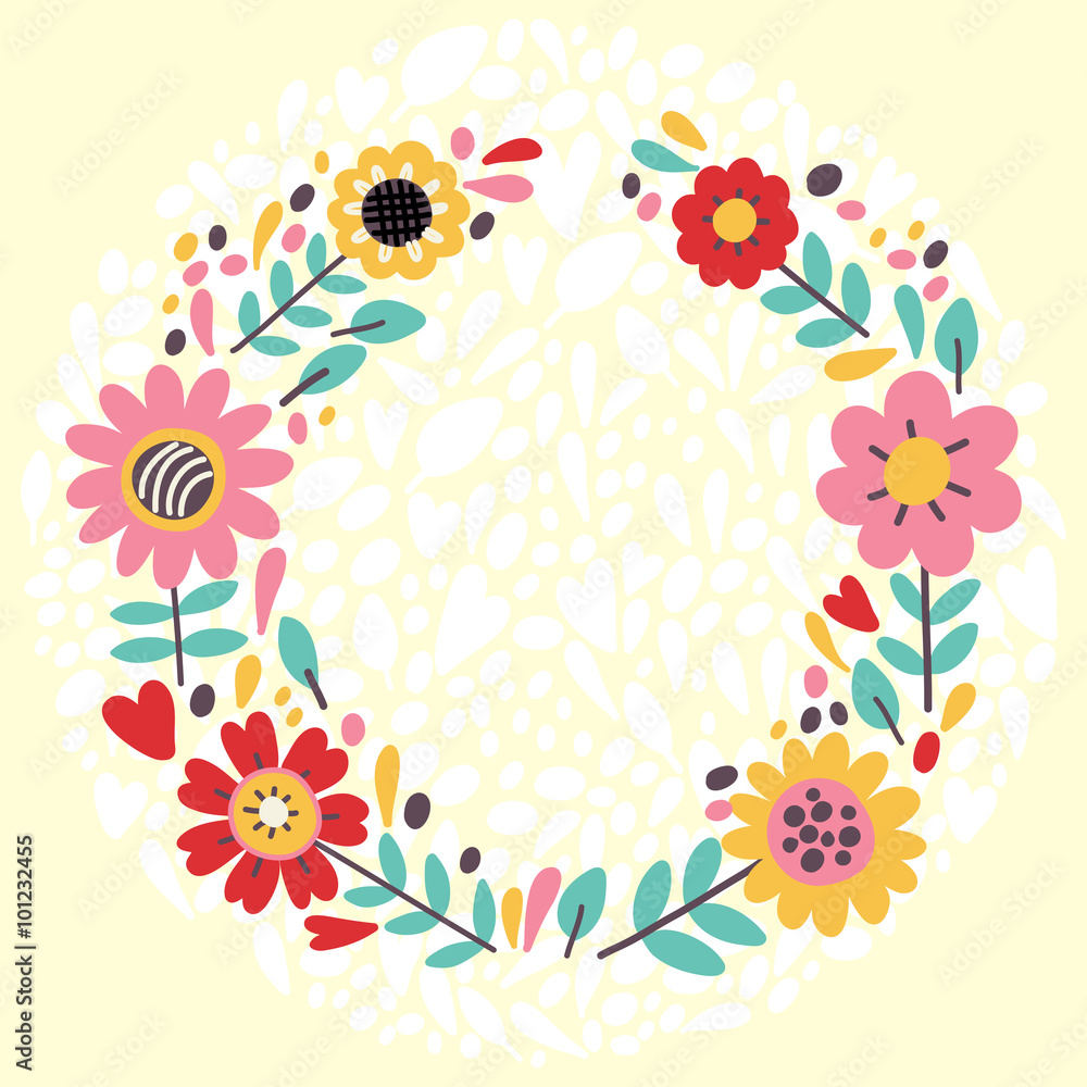 Elegant floral wreath. Vector illustration