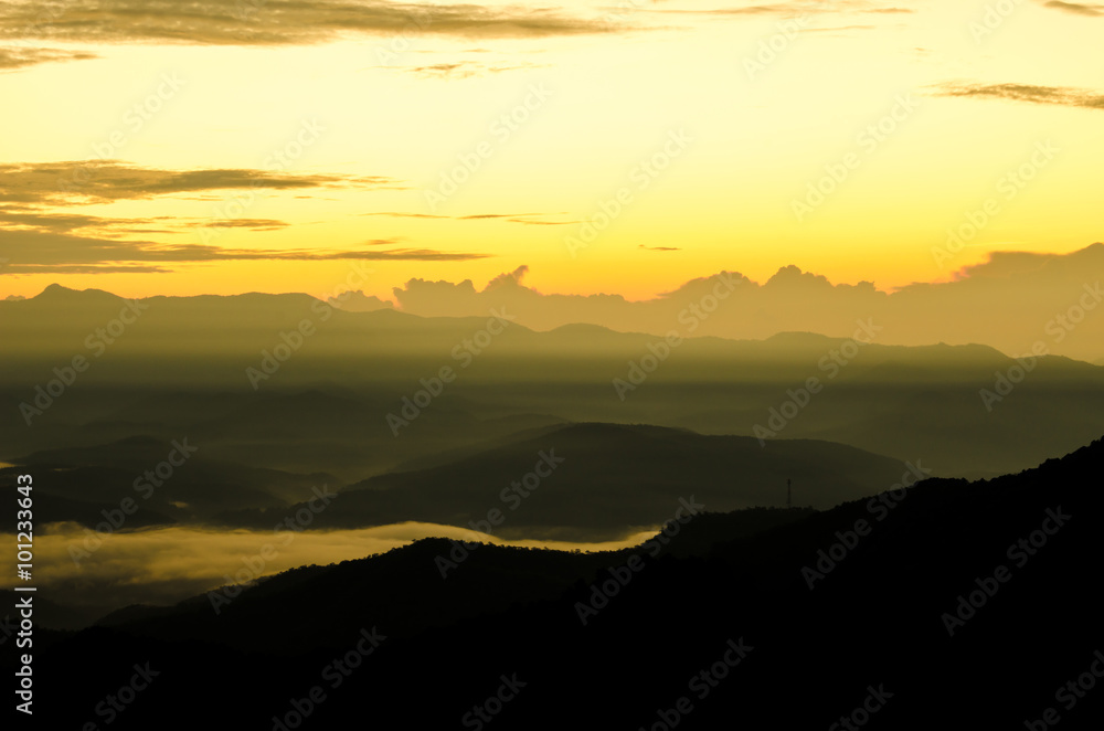 art tone,blurry,silhouette of sunset in the mountain art tone,blurry,silhouette of sunset in the mountain