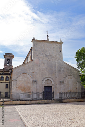 CORFINIO, ITALY - SEPTEMBER 06,2015: View of Basilica Valvense of San Pelino in Corfinio, L'Aquila, in the region of Abruzzo - Italy photo