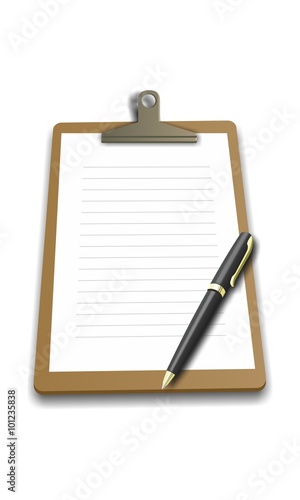 Clipboard with a pen