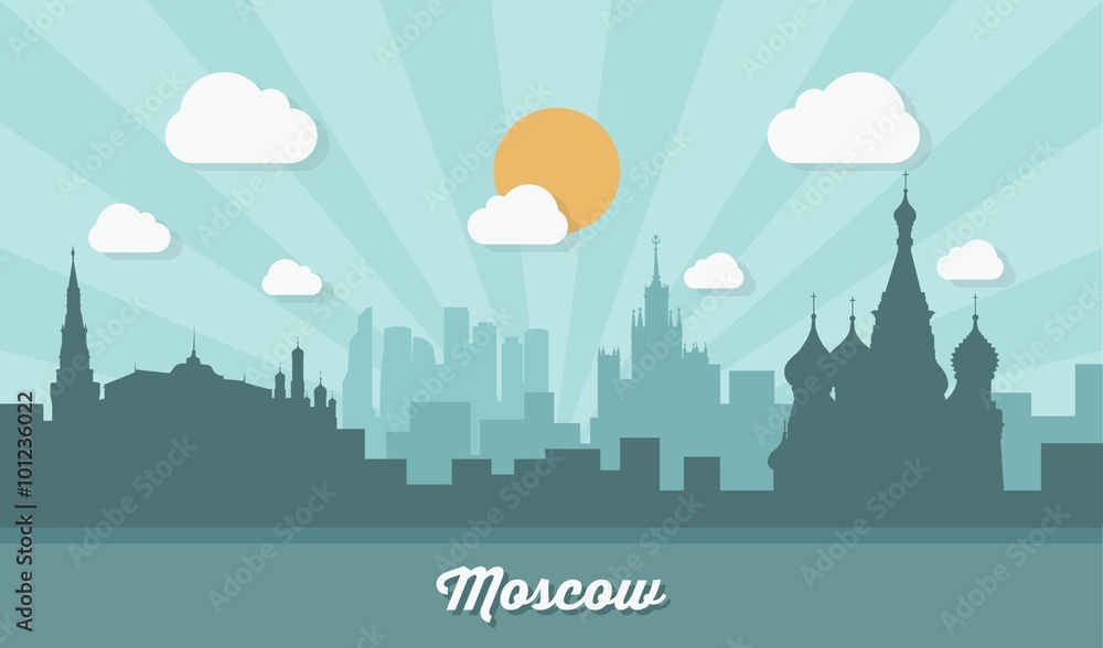 Moscow skyline - flat design
