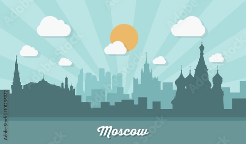Canvas Print Moscow skyline - flat design