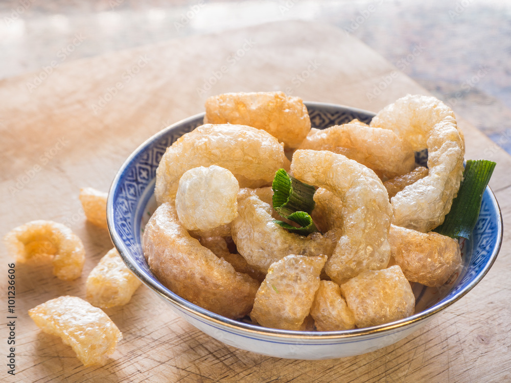 Fried pork snack, North region Thai food Fried pork snack, North region Thai food