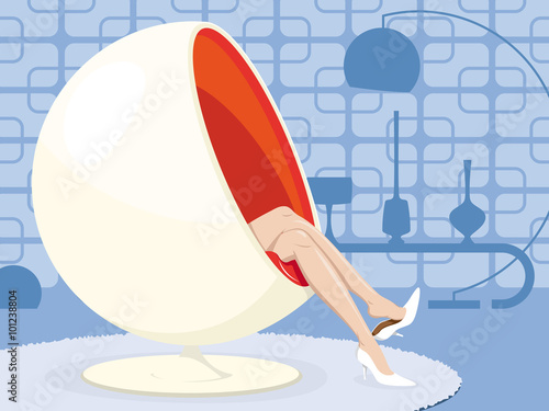 Ball Chair and Woman's Legs