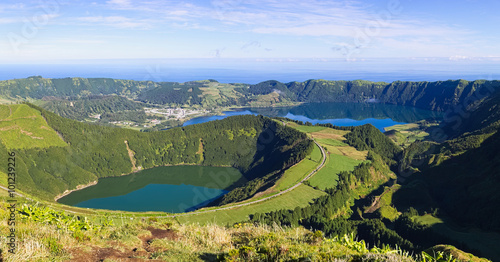 View to lagoons of Sete Cidades on Azores