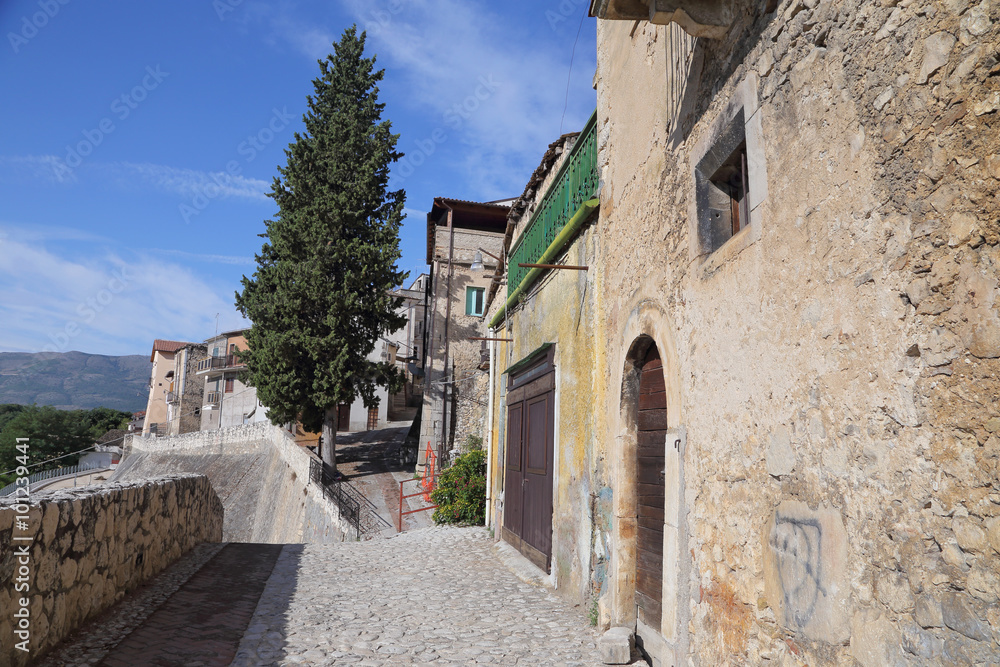 View of the ancient town - Corfinio, L'Aquila, in the region of Abruzzo - Italy