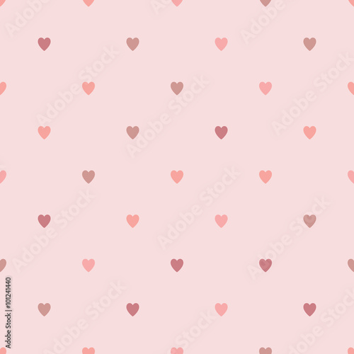 Seamless geometric pattern with hearts. Vector repeating texture