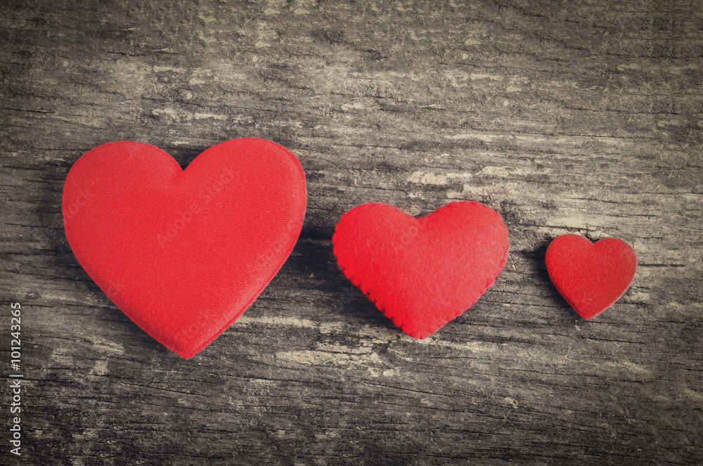 Red heart with different size Red heart with different size