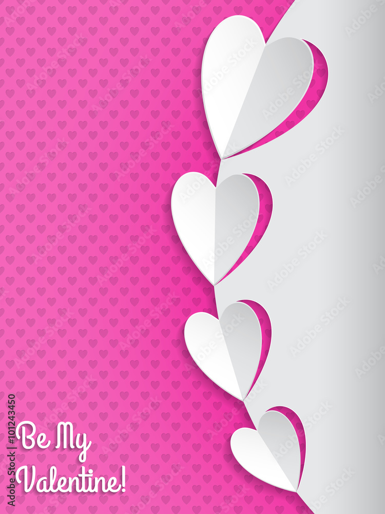 Cool valentine greeting card with hearts
