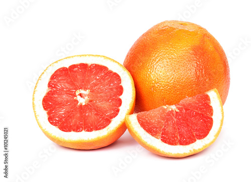 Grapefruit, white background