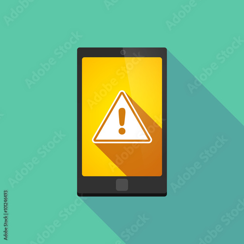 Free Download Long shadow phone icon with  a warning signal - GFXLoad