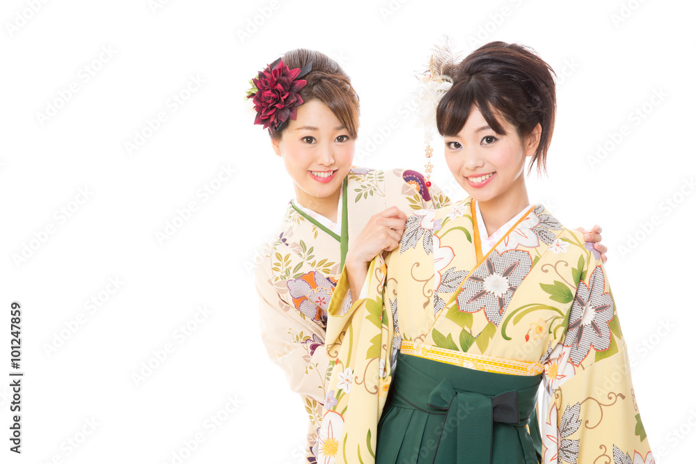 portrait of japanese traditonal women on white background portrait of japanese traditonal women on white background