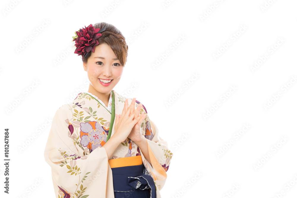 portrait of japanese traditonal woman on white background portrait of japanese traditonal woman on white background