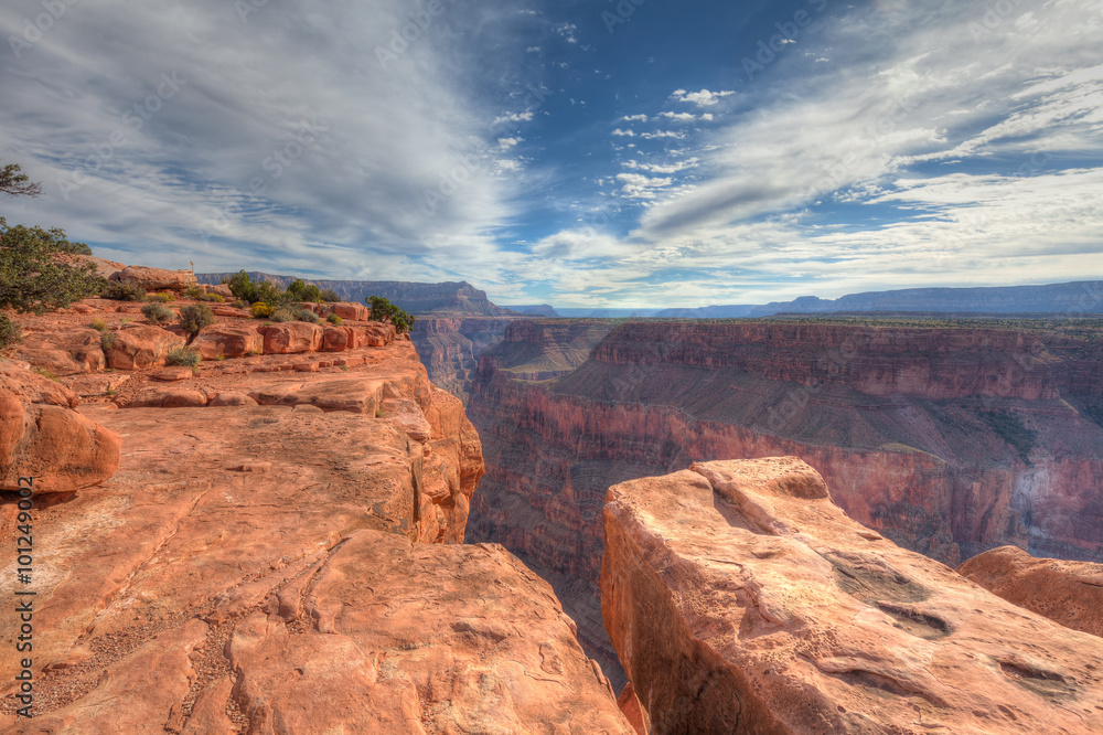 AZ-Grand Canyon National Park-North Rim-Toroweep area. This remote area has spectacular views of the Colorado River and its surroundings, and a sheer 3000 ft. drop.