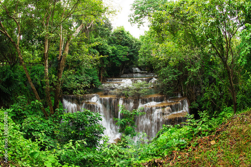 The fourth level of Huai Mae Kamin Waterfall in Kanchanaburi Tha