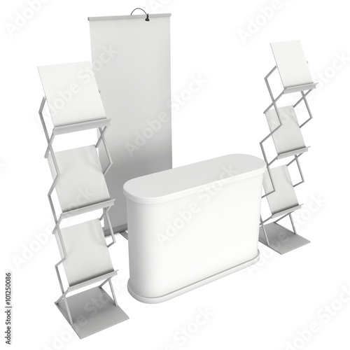 Trade show booth and magazine rack