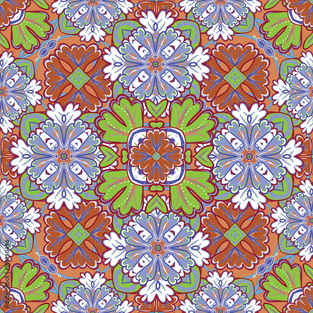 Seamless pattern from colorful Moroccan tiles, ornaments. Can be used for wallpaper, pattern fills, web page background,surface textures.