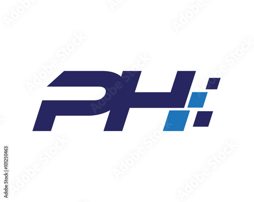PH digital letter logo