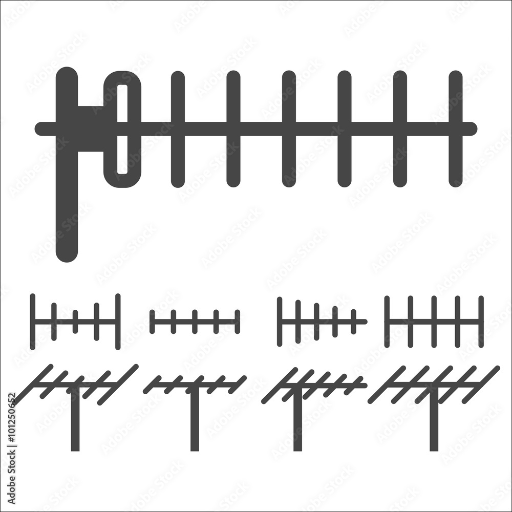 Television antenna icon set Television antenna icon set