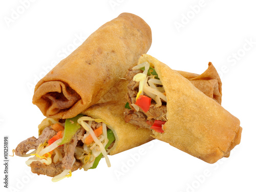 Beef And Vegetable Filled Chinese Rolls