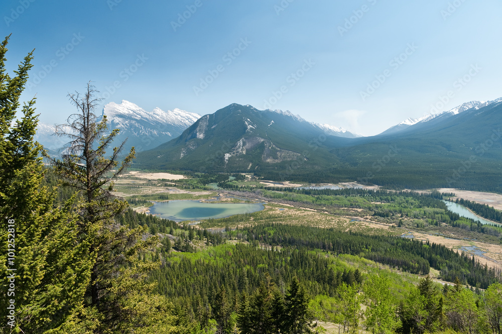 Obraz premium hiking trail of Cory Pass and Bow Valley, Banff, Alberta