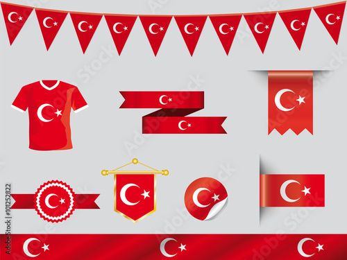 Türkei Flagge Button Sammlung 