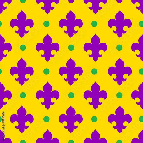 Vector seamless pattern royal lily, royal background