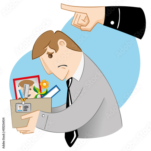 Executive professional person Illustration being dismissed, sent away