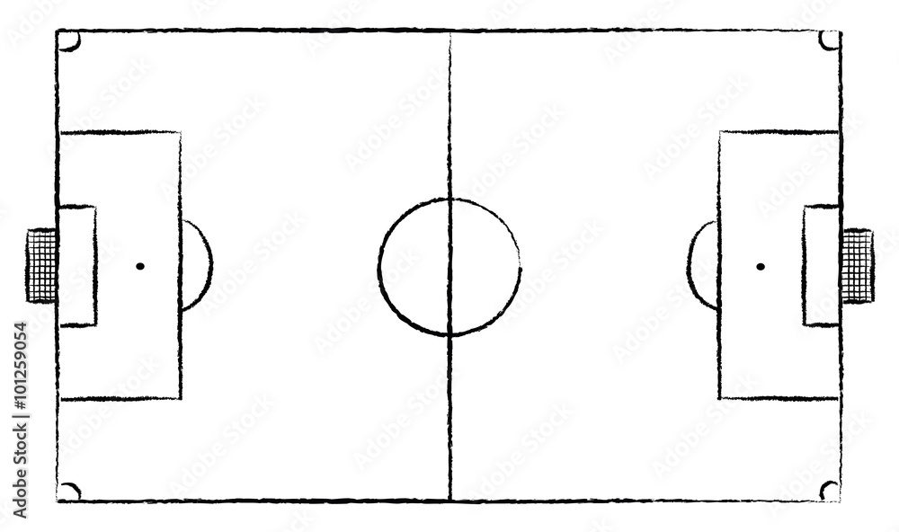 Soccer Field Icon. Sketch of Europe Football Field Stock Vector -  Illustration of empty, design: 117946253
