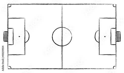 Football field. Drawing vector