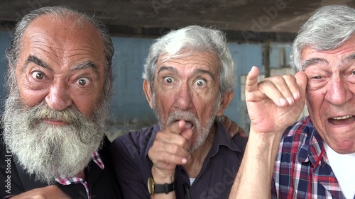 Elderly Men Acting Silly