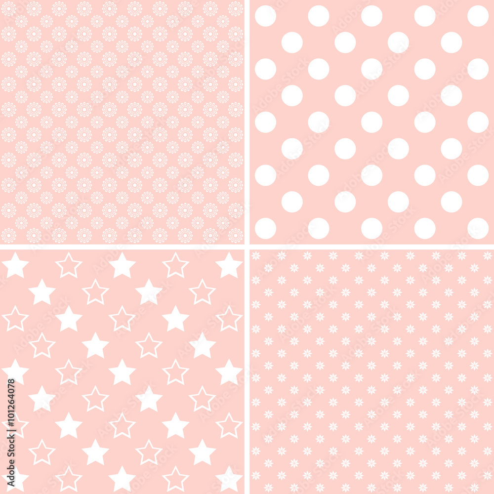 Pink set of 4 background patterns Pink set of 4 background patterns