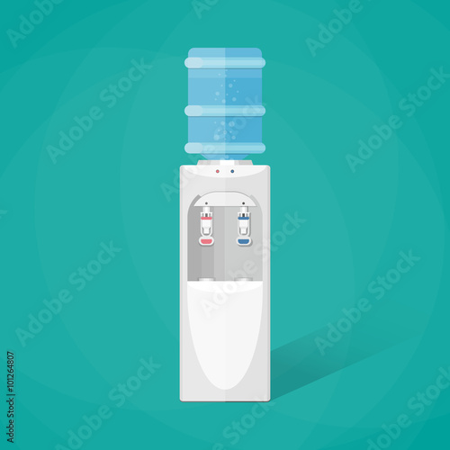 Gray water cooler with blue full bottle