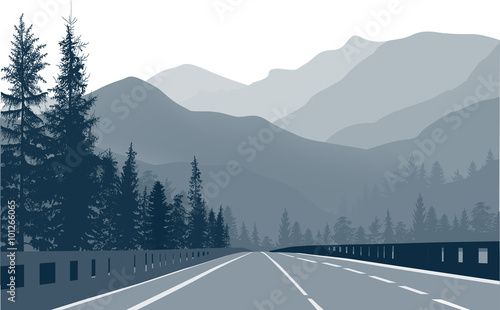 empty road in grey maountains photo