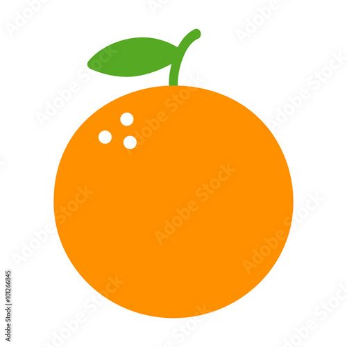 Orange citrus fruit flat color icon for food apps and websites