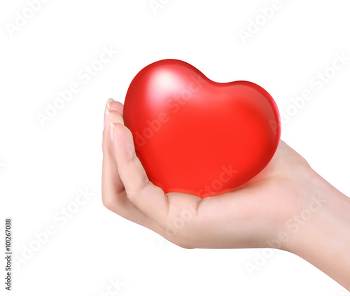 Red heart in hands